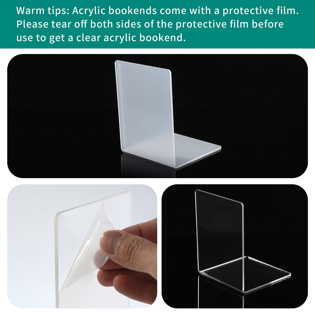 10 Stück Transparenten Buchstützen-Set, 40 Stück Anti-Rutsch-Pad-Acryl-Buchstütze, 3mm verdickt Stück Klarer Buchständer kann für Buchhalter, Bibliotheks-Buchständer, Bücherstützen, Büro-Bookends