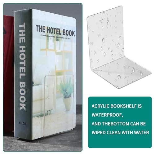 10 Stück Transparenten Buchstützen-Set, 40 Stück Anti-Rutsch-Pad-Acryl-Buchstütze, 3mm verdickt Stück Klarer Buchständer kann für Buchhalter, Bibliotheks-Buchständer, Bücherstützen, Büro-Bookends
