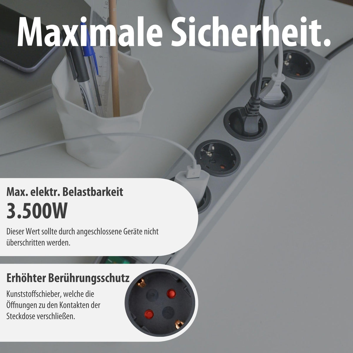 Brennenstuhl Super-Solid, Steckdosenleiste 5-Fach mit Überspannungsschutz