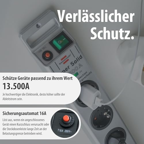 Brennenstuhl Super-Solid, Steckdosenleiste 5-Fach mit Überspannungsschutz