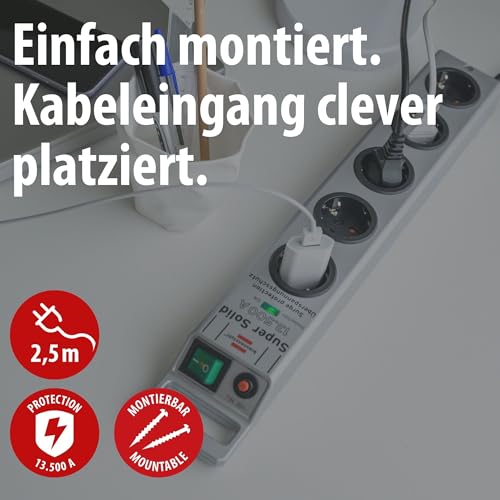 Brennenstuhl Super-Solid, Steckdosenleiste 5-Fach mit Überspannungsschutz