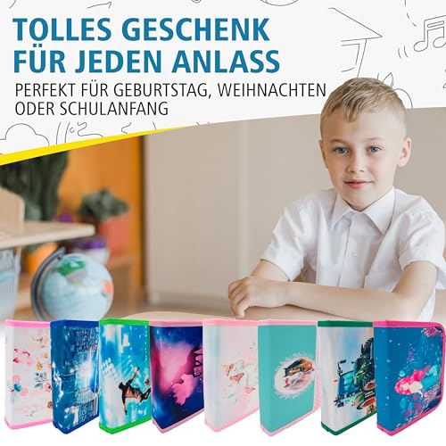 itenga Federmäppchen Jungen 28-teilig gefüllt – Schüler-Etui 1-Zipper mit Stiften, Lineal & Zubehör – Mäppchen Schule Grundschule (Motiv Traktor)