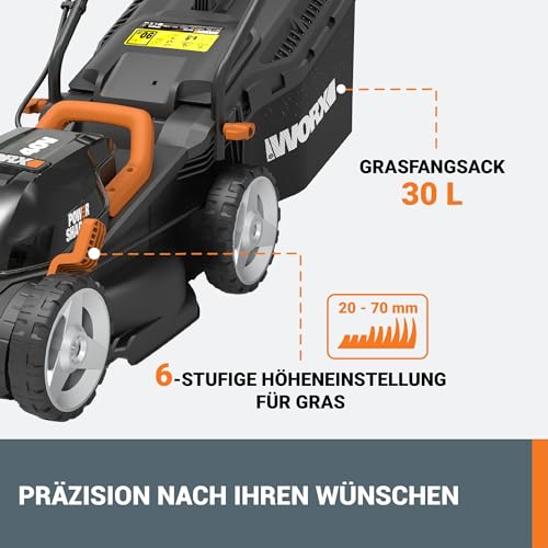 WORX WG779E.1 Akku-Rasenmäher 40V, 34 cm, für Rasenflächen bis 460m²