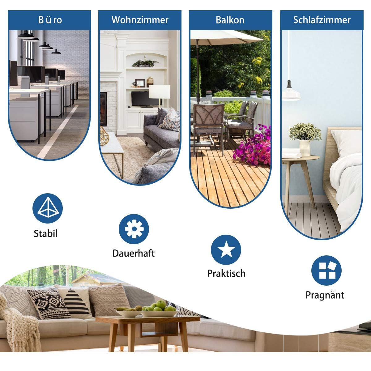 FANTASK 260 x 183cm Raumteiler, Paravent 3 teilig klappbar, Trennwand Wandschirm aus Metall & Polyester, Sichtschutz Room Divider Innen für Zuhause Büro Terrasse, Extra breit