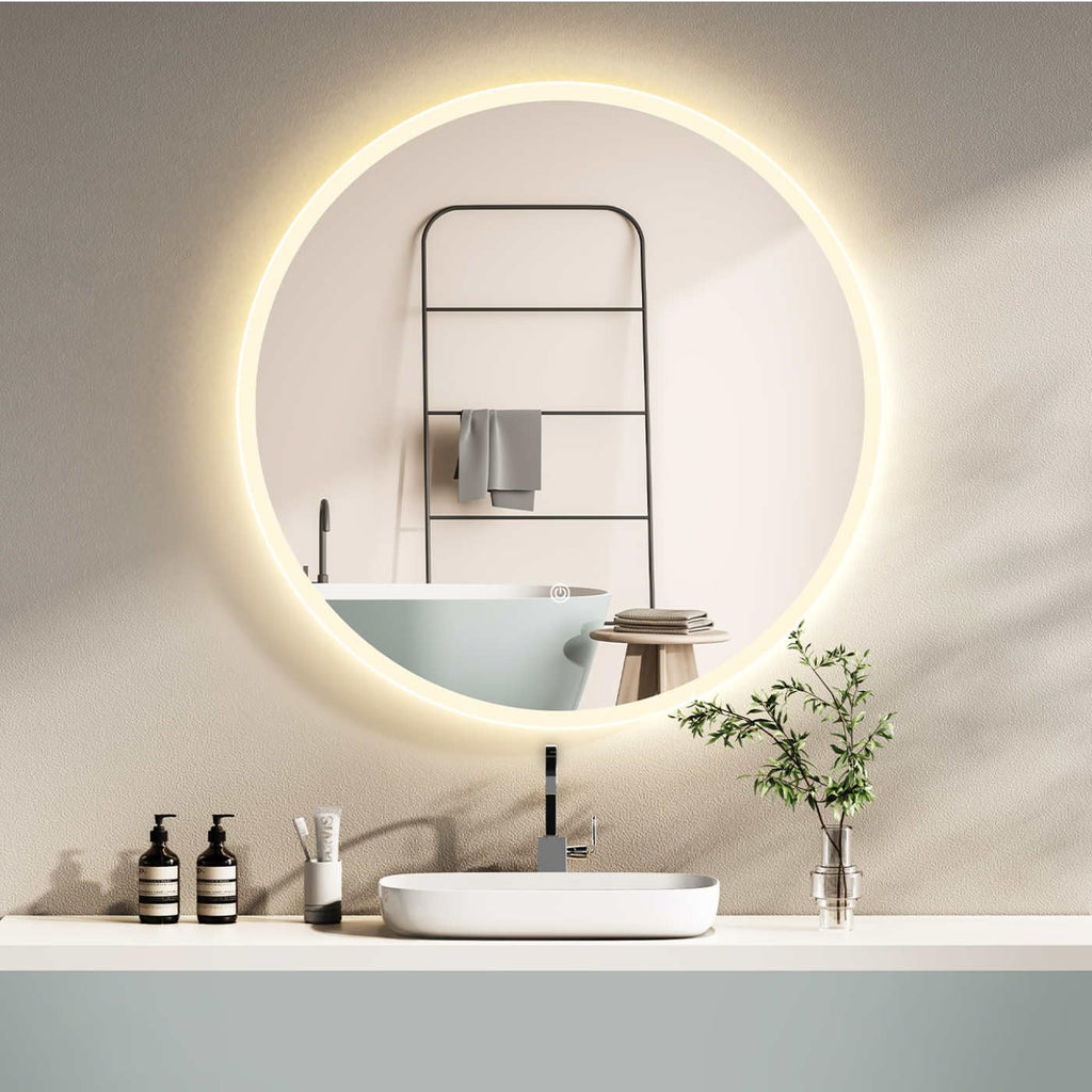 HOKO LED-Badspiegel rund 60 cm, mit Touch-Schalter & Farbwechsel, IP44
