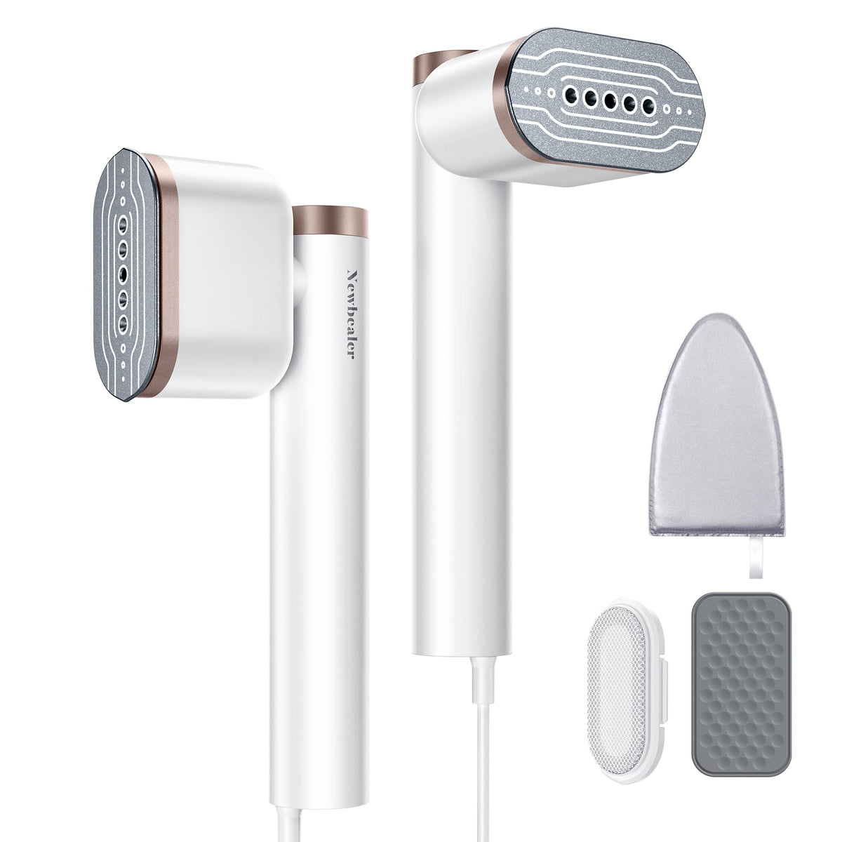 Newbealer Steamer Dampfglätter, 1200W, 120ml, Tragbarer Dampfbügel mit Hand Dampfbürste für Kleidung & Hemden Bügeln, 20s Schnelles Aufheizen, Horizontales und Vertikales Dampfen, 2 Dampfstufen