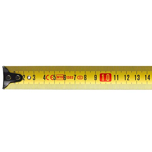 SOLA POPULAR - Bandmaß 5m / 19mm - Profi-Rollbandmaß mit Gürtelclip - Stahlband, gelb lackiert mit mm Skala - Genauigkeitsklasse II - Rollmeter mit beweglichem Endhaken - Metermaß Länge - 5m / 19mm