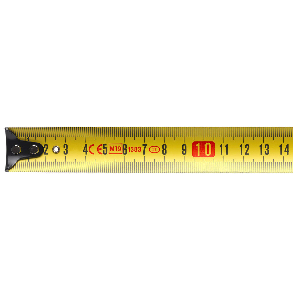 SOLA POPULAR - Bandmaß 5m / 19mm - Profi-Rollbandmaß mit Gürtelclip - Stahlband, gelb lackiert mit mm Skala - Genauigkeitsklasse II - Rollmeter mit beweglichem Endhaken - Metermaß Länge - 5m / 19mm