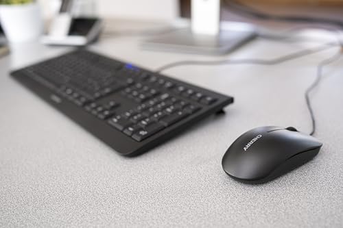 CHERRY DC 2000, Kabelgebundenes Tastatur-Maus-Set, Deutsch QWERTZ, Schwarz