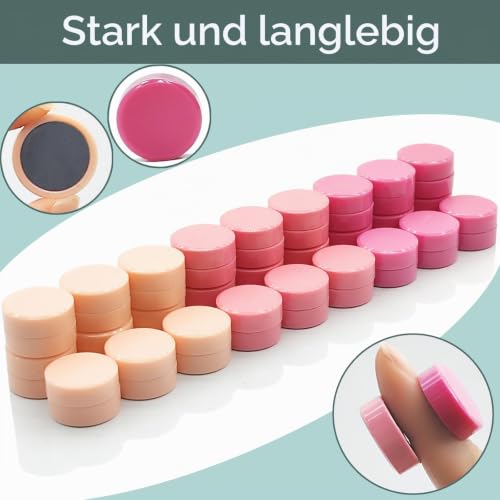 Kühlschrankmagnete, 30 Stück stark, mini Klein, Whiteboard Magnete, Bunt Rund Tafelmagnete für Magnetwand, Rosa