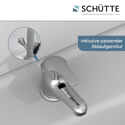 SCHÜTTE ATHOS PLUS Waschtischarmatur, Waschbeckenarmatur für Ihr Badezimmer, Mischbatterie Waschbecken, Chrom