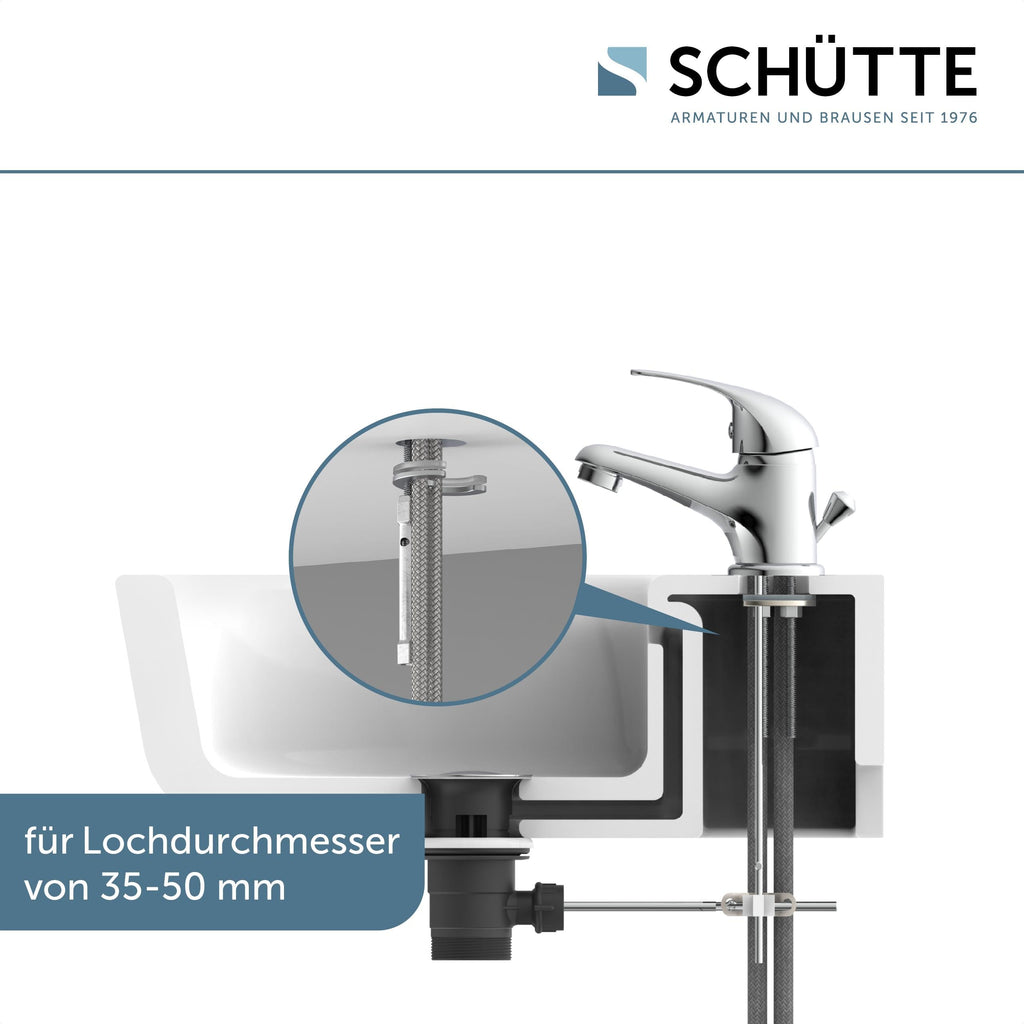 SCHÜTTE ATHOS PLUS Waschtischarmatur, Waschbeckenarmatur für Ihr Badezimmer, Mischbatterie Waschbecken, Chrom