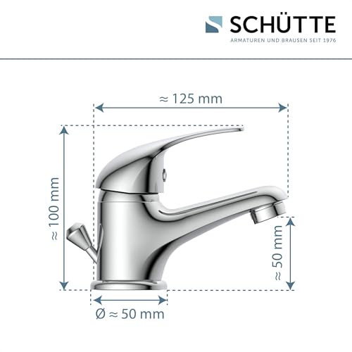 SCHÜTTE ATHOS PLUS Waschtischarmatur, Waschbeckenarmatur für Ihr Badezimmer, Mischbatterie Waschbecken, Chrom