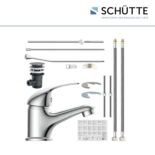 SCHÜTTE ATHOS PLUS Waschtischarmatur, Waschbeckenarmatur für Ihr Badezimmer, Mischbatterie Waschbecken, Chrom