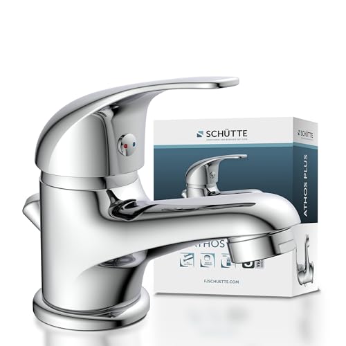 SCHÜTTE ATHOS PLUS Waschtischarmatur, Waschbeckenarmatur für Ihr Badezimmer, Mischbatterie Waschbecken, Chrom