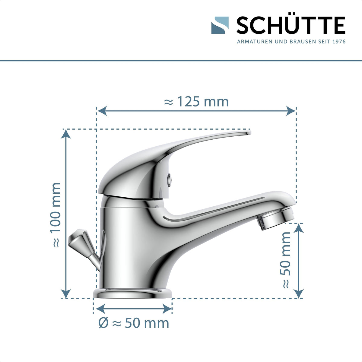SCHÜTTE ATHOS PLUS Waschtischarmatur, Waschbeckenarmatur für Ihr Badezimmer, Mischbatterie Waschbecken, Chrom