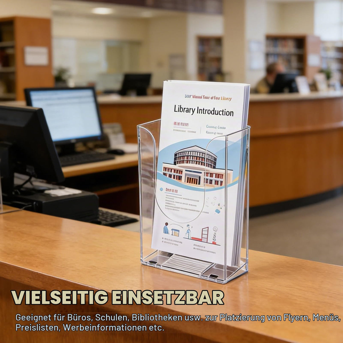 YUDAWN 6 Stück Wandprospekthalter A6, Flyerhalter zur Wandmontage Transparenter Acryl Prospekthalter Wand Prospektständer Zeitschriftenhalter für Büro Schule Restaurant Rezeption