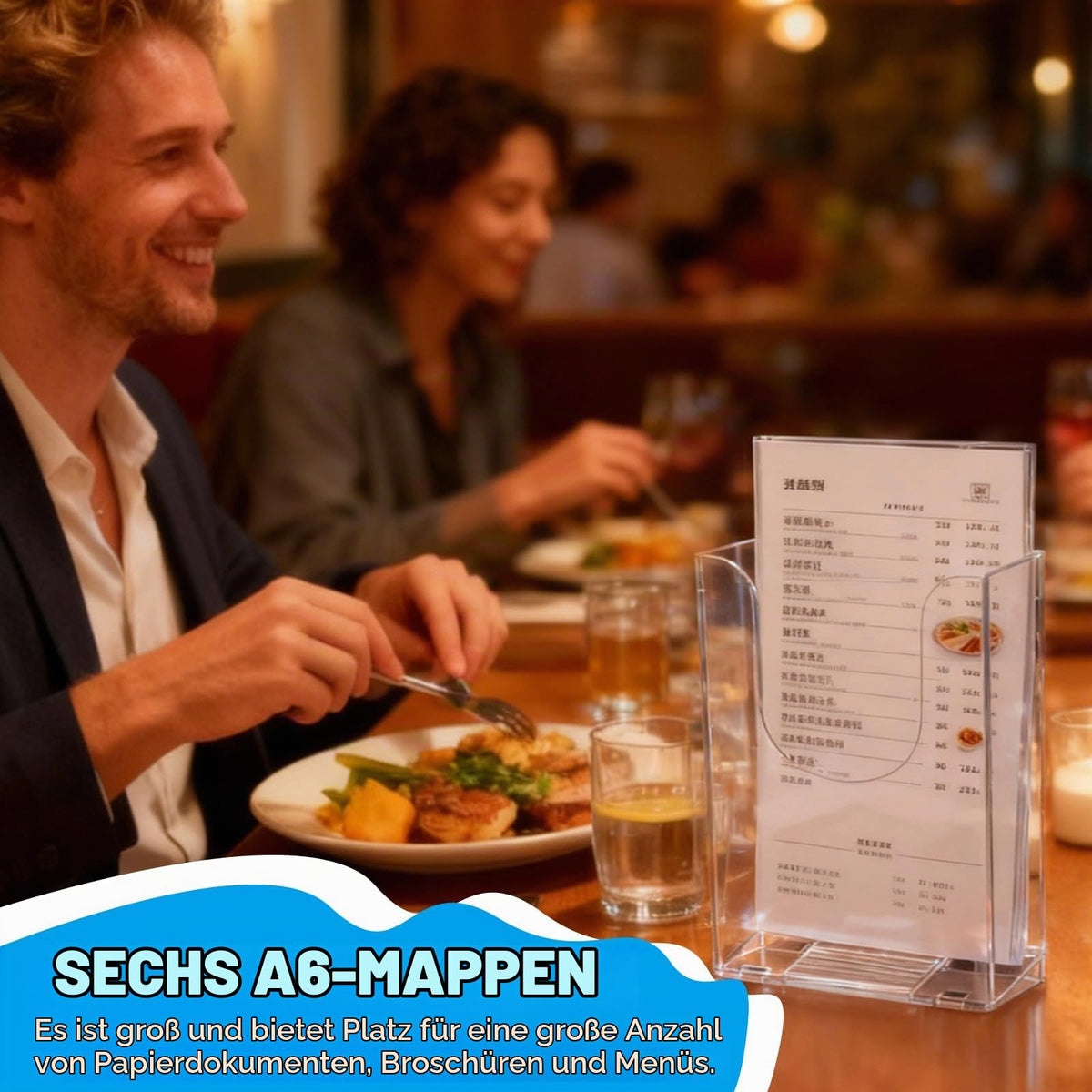 YUDAWN 6 Stück Wandprospekthalter A6, Flyerhalter zur Wandmontage Transparenter Acryl Prospekthalter Wand Prospektständer Zeitschriftenhalter für Büro Schule Restaurant Rezeption