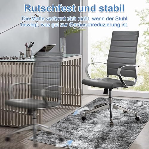Capslpad rutschfeste Stuhlmatten für Hartholzboden 120x150cm Schwarz Abstrakt Bodenschutzmatte Schreibtischstuhl Unterlage Schreibtisch Teppich für Hartböden Büro Bürostuhl