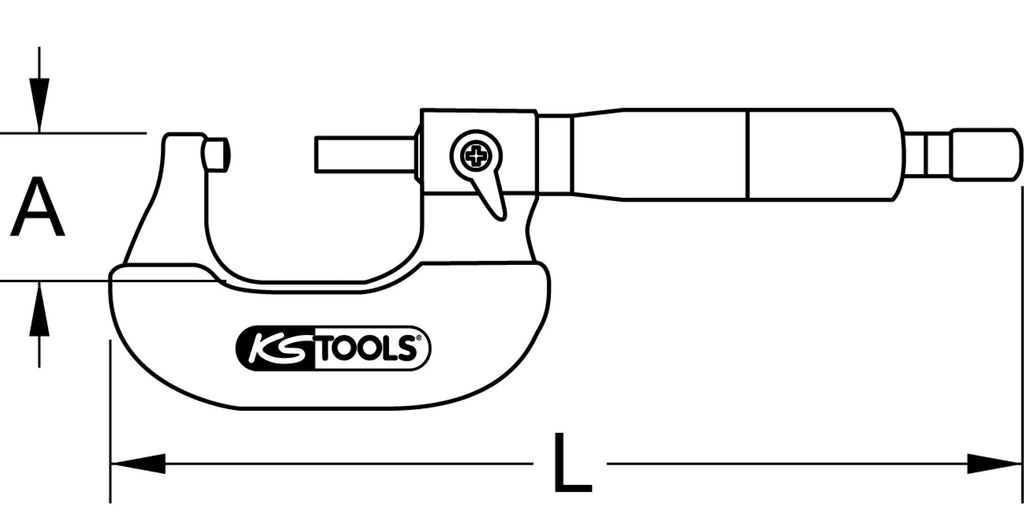 KS Tools 300.0555 Bügelmessschraube, 0-25mm