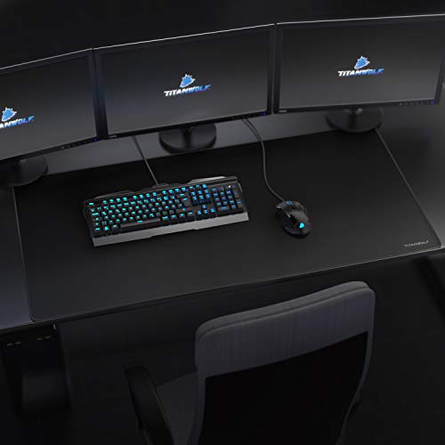 Titanwolf- Übergröße Mauspad Gaming Titanwolf 1200x600mm XXXL Mousepad groß mit Motiv Tischunterlage Large Size - verbessert Präzision und Geschwindigkeit XXL z.B. für Logitech Maus und Tastatur