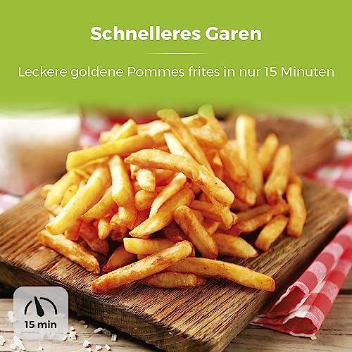 Tower T17021 Heißluftfritteuse für die Ganze Familie mit Schneller Luftzirkulation - 60-Minuten-Timer - Airfryer 4,3L 1500W - Schwarz