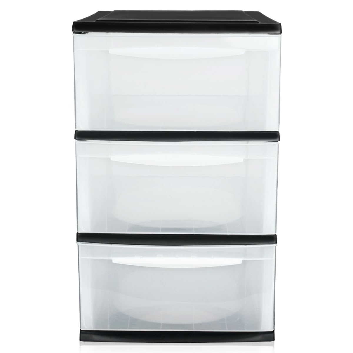 Schubladenbox A4 Schubladenschrank Kunststoff Schreibtisch Organizer mit 3 transparenten Schubladen Aufbewahrungsturm (8,71L Schubladen)