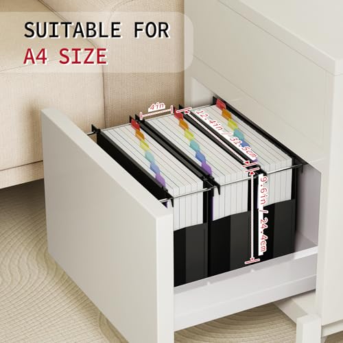 Uquelic A4 Hängeregister Mappen, 6 Stück (10 cm Erweiterung), große Kapazität Hängemappen mit bunten PP-Trennblättern und Reitern, Hängeordner für Schule, Zuhause, Büro, Organisation, Schwarz