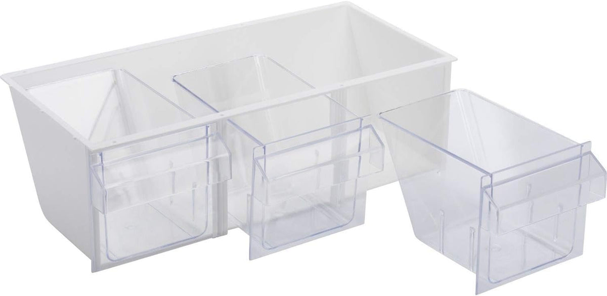 Westmark Schüttengehäuse, Mit drei Schütten, Fassungsvermögen: je 1 l, Kunststoff, Milano, Transparent/Weiß, 76072240