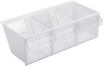 Westmark Schüttengehäuse, Mit drei Schütten, Fassungsvermögen: je 1 l, Kunststoff, Milano, Transparent/Weiß, 76072240