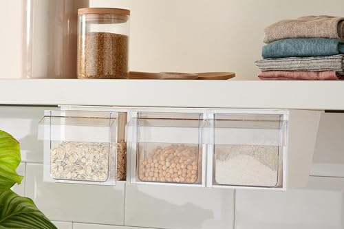 Westmark Schüttengehäuse, Mit drei Schütten, Fassungsvermögen: je 1 l, Kunststoff, Milano, Transparent/Weiß, 76072240