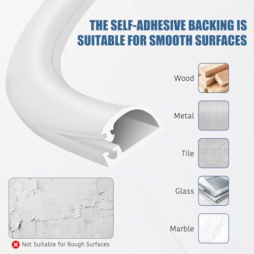 Silikon Kabelkanal Selbstklebend 3m Kabelleiste Boden Seitlich offen für Einfachen Zugang Kabelkanal Flexibel für Wände und Böden, Flexibel & Geruchlos, 7x14mm