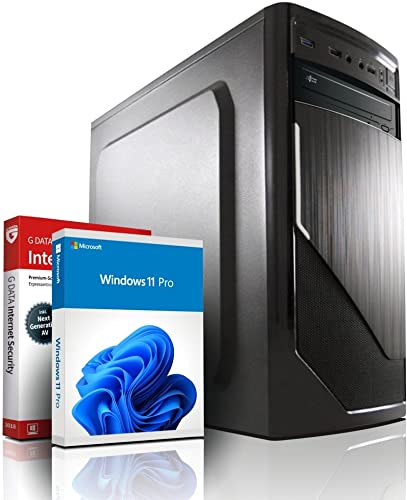 shinobee Intel Core i7 4790S Multimedia PC - Schneller Computer für Büro & Home Office - Rechner mit 4.0 GHZ - 32GB RAM - 1000GB SSD - DVD - USB3.0 - WLAN - Windows 11 Pro - MS Office - #6956