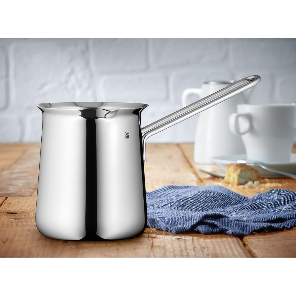 WMF Gourmet Mokkakännchen 340 ml, Mokkakanne für 6 Tassen geeignet, aus poliertem Cromargan Edelstahl, spülmaschinenfest, nicht induktionsgeeignet, Silberfarben