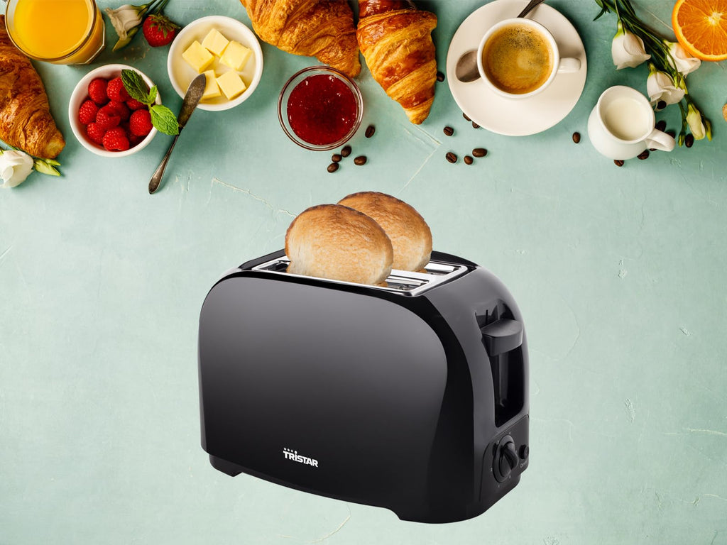 Tristar BR-1025 Toaster, 6 einstellbare Bräunungsstufen, mit Brötchenaufsatz und herausnehmbarem Krümelfach