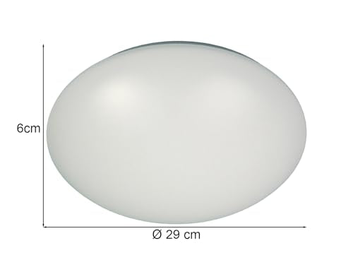 Niermann Standby Deckenleuchte 29 cm, 1 flammige Wandleuchte, Deckenleuchte aus Stahl und Kunststoff, Farbe: Weiß, Fassung: E27, für Bad, Flur, Keller, Garage, Treppenhaus