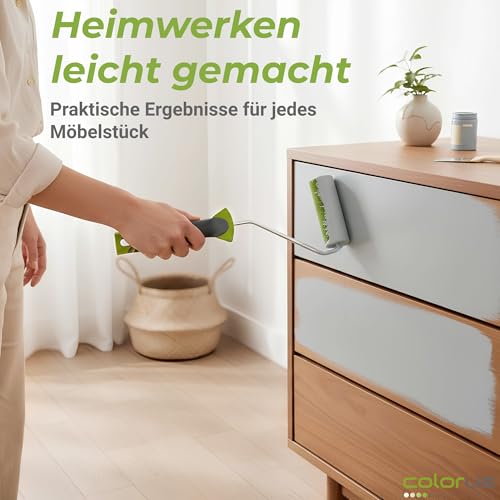 Colorus Lackierwalzen Set 10x Schaumwalze Lackrolle 11 cm gerade mit Bügel