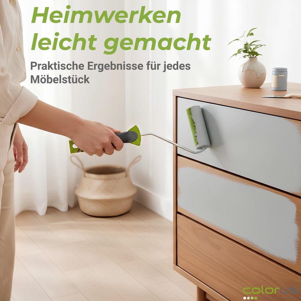 Colorus Lackierwalzen Set 10x Schaumwalze Lackrolle 11 cm gerade mit Bügel