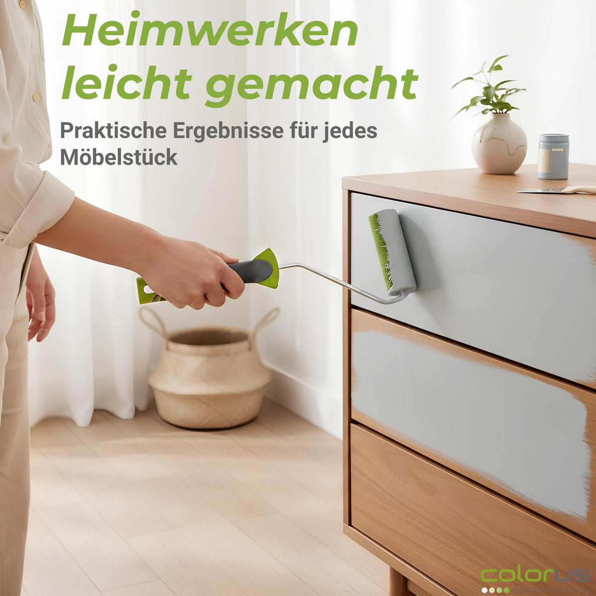 Colorus Lackierwalzen Set 10x Schaumwalze Lackrolle 11 cm gerade mit Bügel