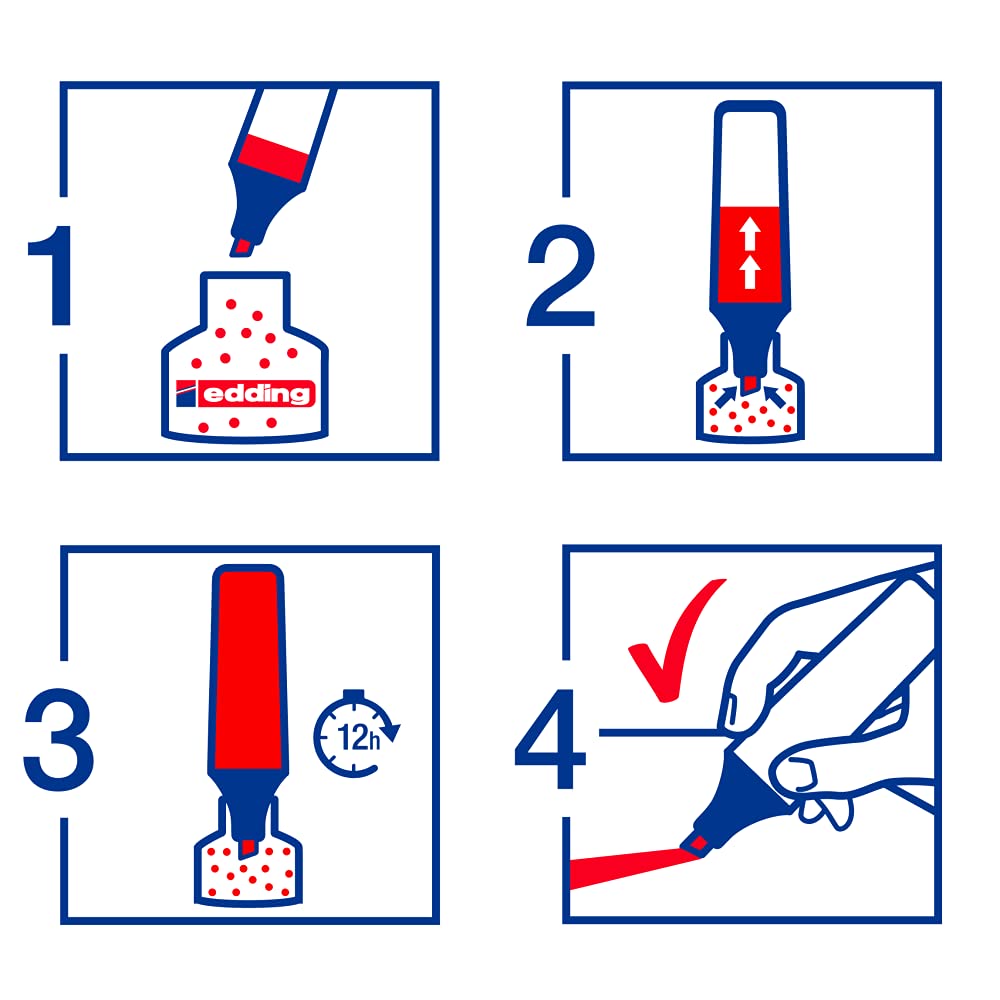 edding 345 Textmarker - gelb - 1 Highlighter - Keilspitze 2-5 mm - ideal für leuchtende Markierungen und Hervorhebung von Textpassagen und Notizen