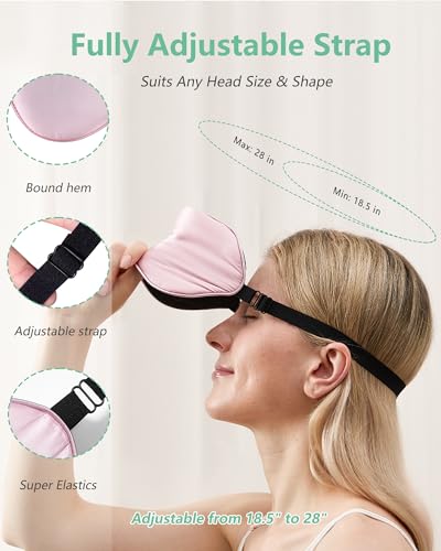 BeeVines Schlafmaske aus 100% Seide, lichtblockierende Augenmasken (2 PCS)