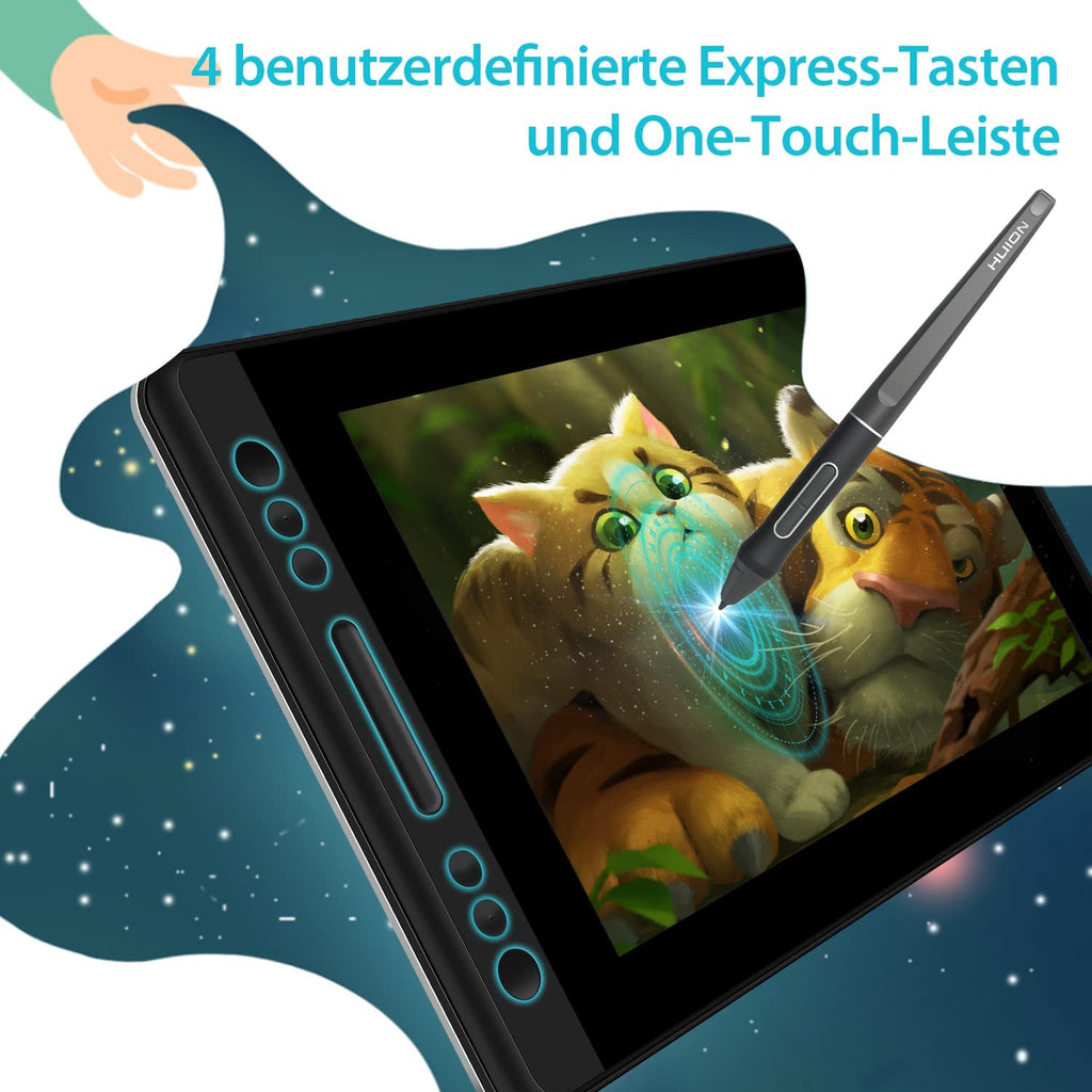 HUION Kamvas Pro 13 Grafiktablett mit Display, 13,3 Zoll, 8192 Druckstufen