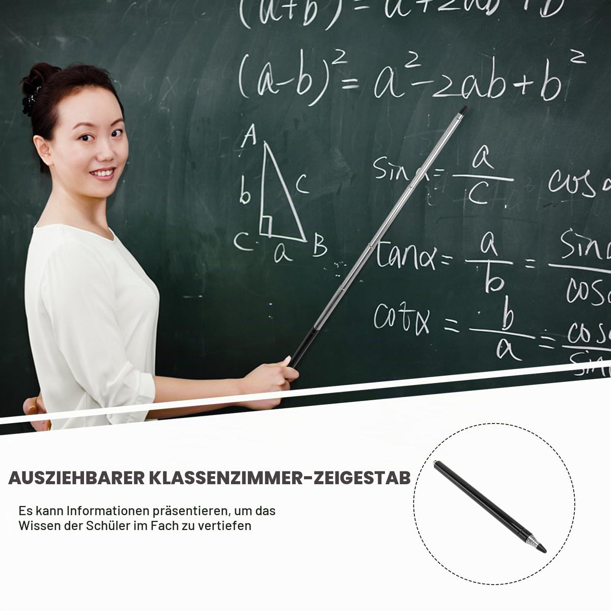 WINOMO Teleskop Zeigestab Ausziehbar Lehrers Zeigestock Zeiger Stick Teleskop Handzeiger Ausziehbarer Lehrzeiger Einziehbar für Lehrers Führt Moderatoren