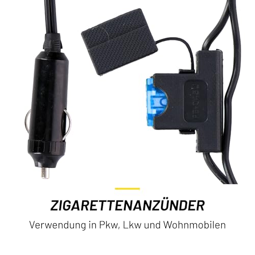 Dunlop Reise-Wasserkocher 0,8L - 24V Wasserkocher für LKW und Wohnmobil - mit Zigarettenanzünder-Stecker, automatischer Abschaltung und Trockenkochschutz - Kunststoff - Schwarz