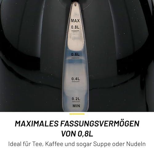 Dunlop Reise-Wasserkocher 0,8L - 24V Wasserkocher für LKW und Wohnmobil - mit Zigarettenanzünder-Stecker, automatischer Abschaltung und Trockenkochschutz - Kunststoff - Schwarz