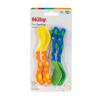 Nuby Löffel und Gabeln, Farben können variieren, 4 Stück