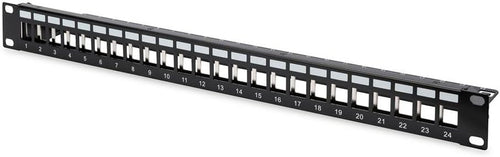 DIGITUS DN-91411 Patchpanel – Modular – 19 Zoll 1HE – 24 Ports – Geschirmt - Rackmontage - Stahlblech