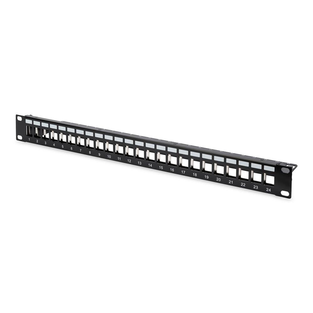 DIGITUS DN-91411 Patchpanel – Modular – 19 Zoll 1HE – 24 Ports – Geschirmt - Rackmontage - Stahlblech