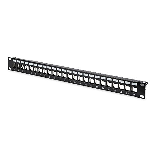 DIGITUS DN-91411 Patchpanel – Modular – 19 Zoll 1HE – 24 Ports – Geschirmt - Rackmontage - Stahlblech