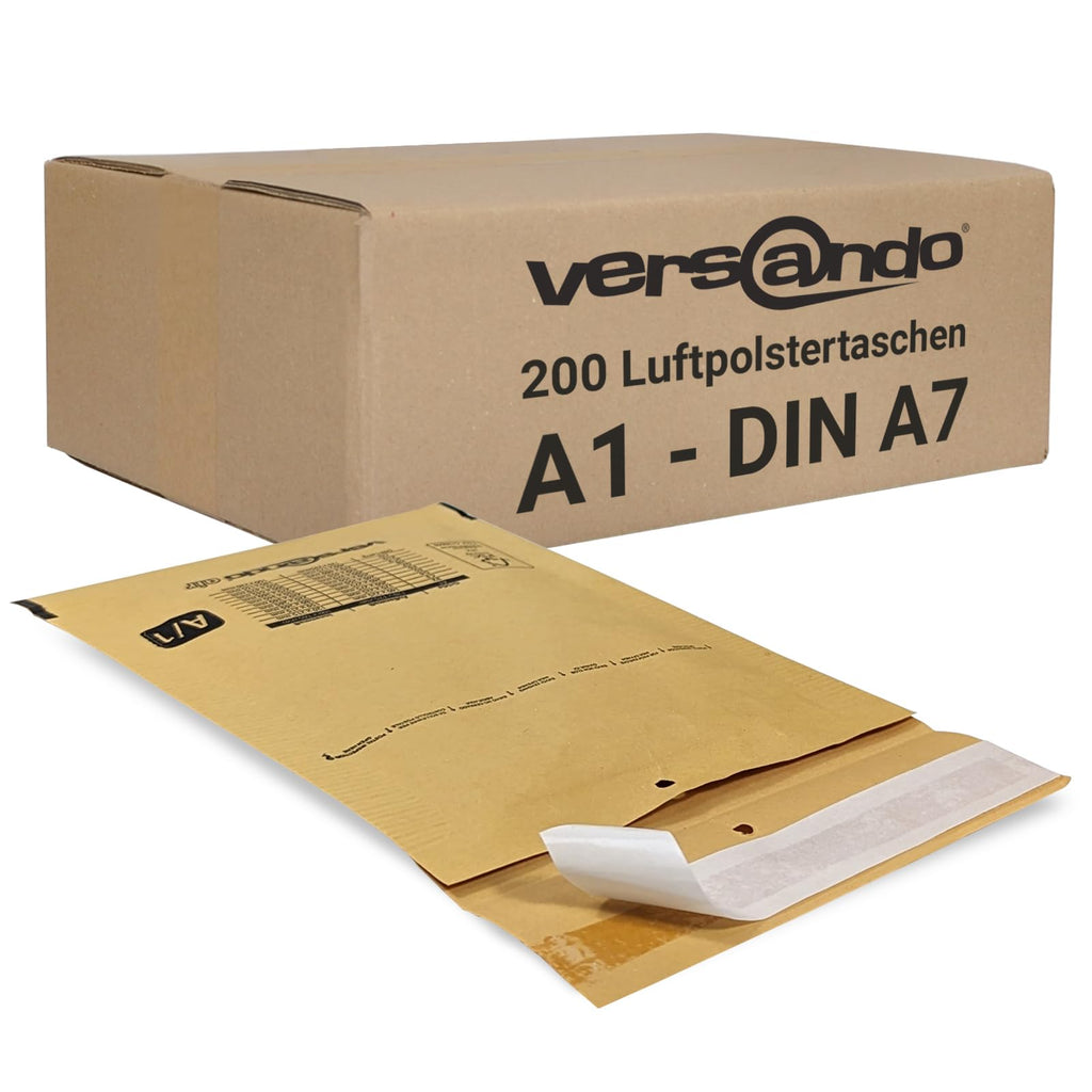 versando 200x A1 Luftpolsterumschläge Innenmaß 100 x 165 mm Außenmaß 120 x